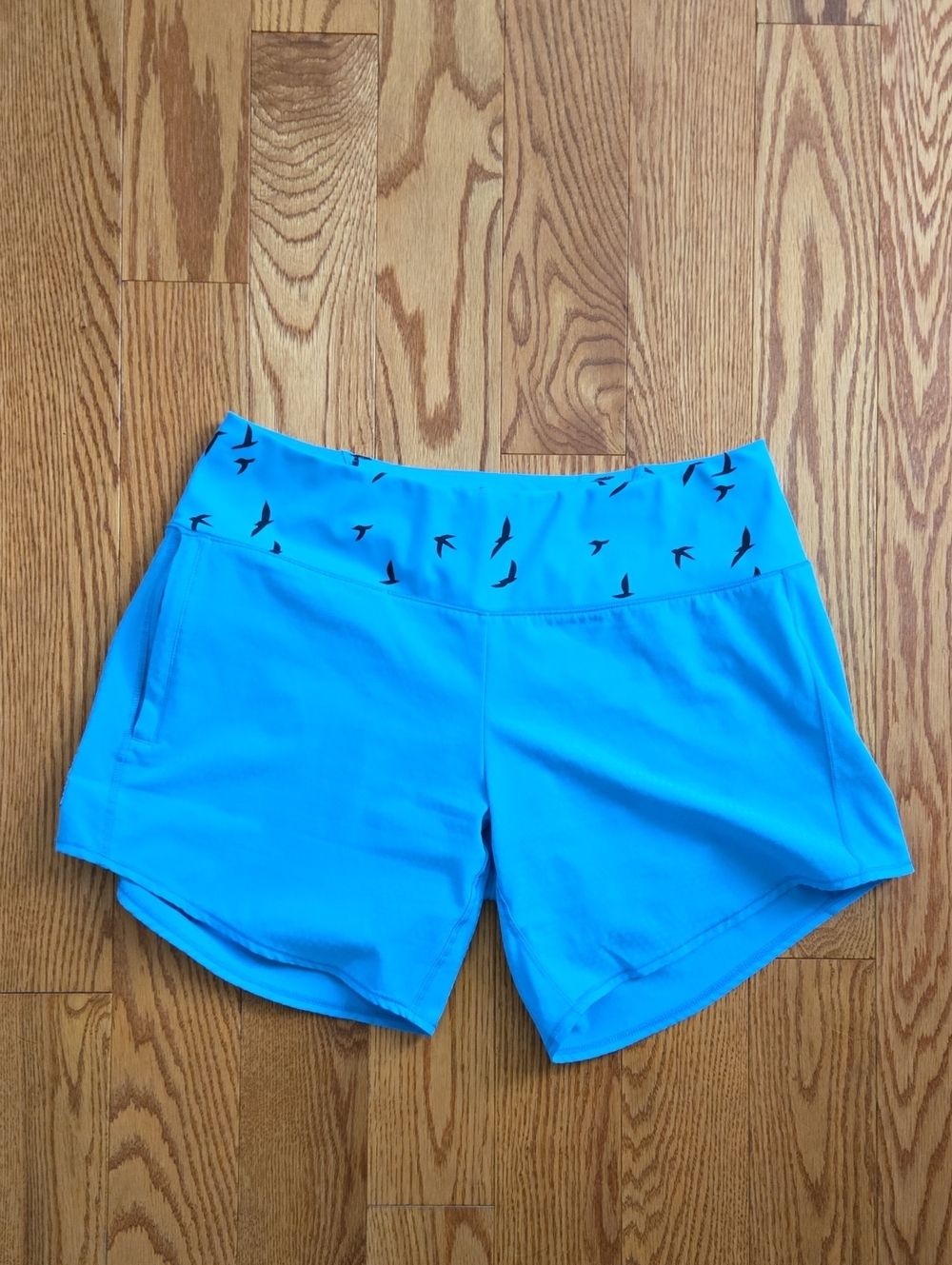Oiselle Long Rogas Blue Birds Size 4